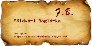 Földvári Boglárka névjegykártya