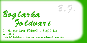 boglarka foldvari business card